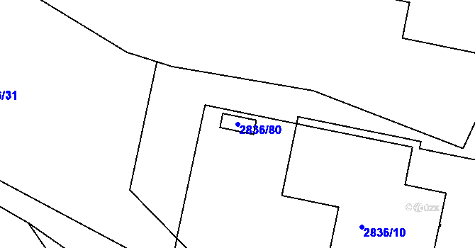 Parcela st. 2836/80 v KÚ Kamenice nad Lipou, Katastrální mapa