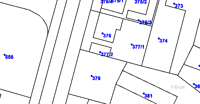 Parcela st. 377/2 v KÚ Kamenice nad Lipou, Katastrální mapa