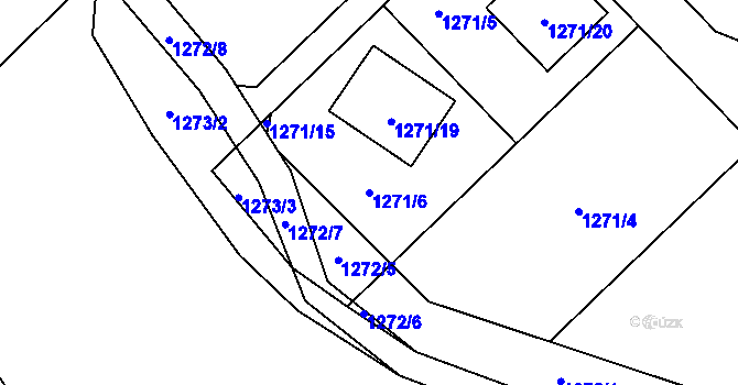 Parcela st. 1271/6 v KÚ Kamenice nad Lipou, Katastrální mapa