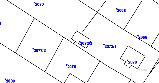 Parcela st. 2072/2 v KÚ Kamenice nad Lipou, Katastrální mapa