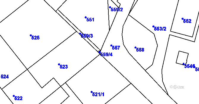 Parcela st. 559/4 v KÚ Kamenice nad Lipou, Katastrální mapa