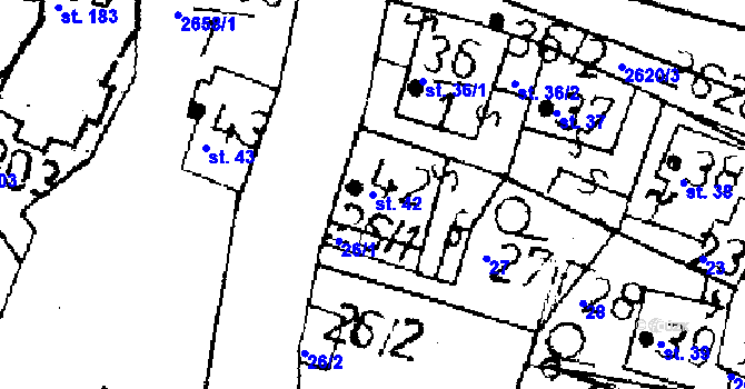 Parcela st. 42 v KÚ Kamenický Šenov, Katastrální mapa