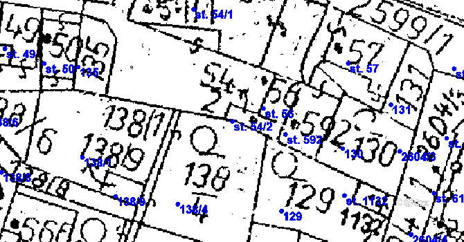 Parcela st. 54/2 v KÚ Kamenický Šenov, Katastrální mapa