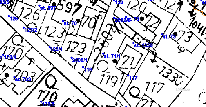 Parcela st. 71/1 v KÚ Kamenický Šenov, Katastrální mapa