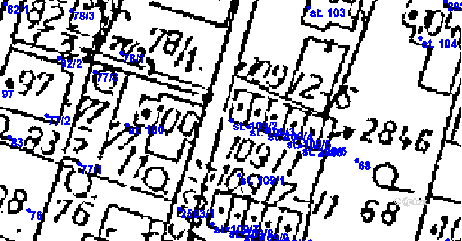 Parcela st. 109/2 v KÚ Kamenický Šenov, Katastrální mapa