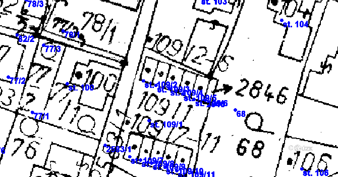 Parcela st. 109/4 v KÚ Kamenický Šenov, Katastrální mapa
