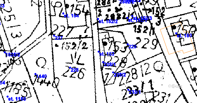 Parcela st. 153 v KÚ Kamenický Šenov, Katastrální mapa