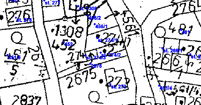 Parcela st. 274/2 v KÚ Kamenický Šenov, Katastrální mapa