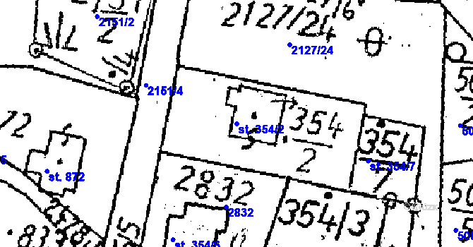 Parcela st. 354/2 v KÚ Kamenický Šenov, Katastrální mapa