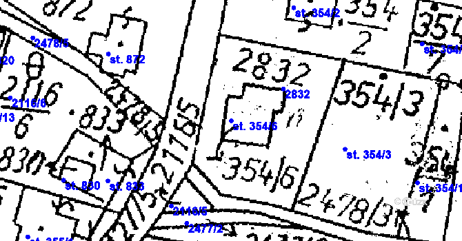 Parcela st. 354/6 v KÚ Kamenický Šenov, Katastrální mapa