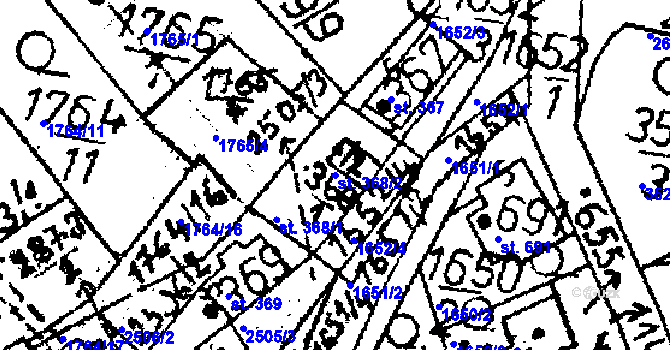 Parcela st. 368/2 v KÚ Kamenický Šenov, Katastrální mapa