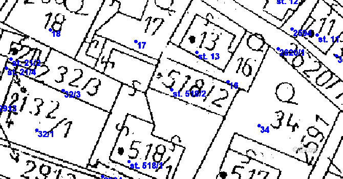 Parcela st. 518/2 v KÚ Kamenický Šenov, Katastrální mapa