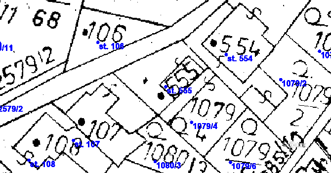 Parcela st. 555 v KÚ Kamenický Šenov, Katastrální mapa