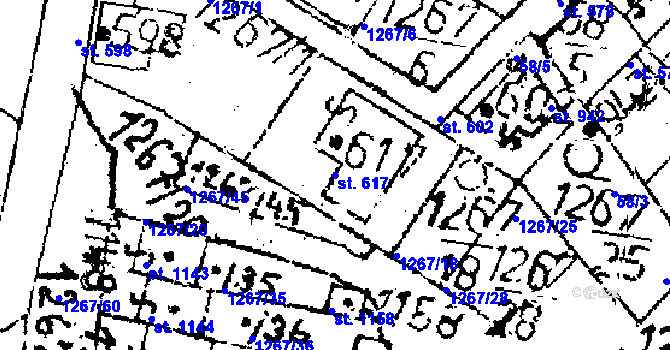 Parcela st. 617 v KÚ Kamenický Šenov, Katastrální mapa