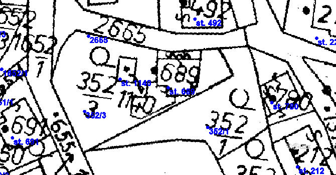Parcela st. 689 v KÚ Kamenický Šenov, Katastrální mapa