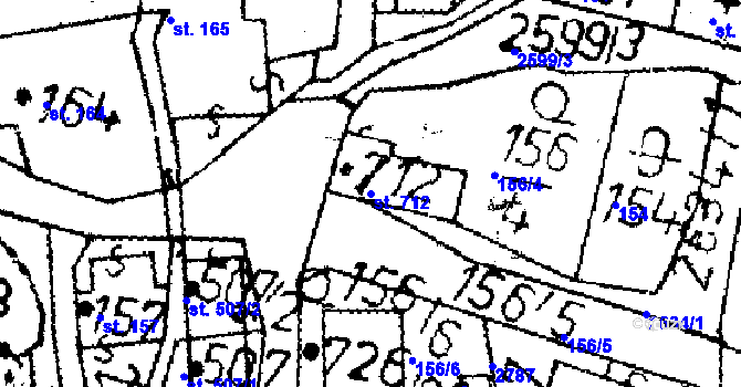 Parcela st. 712 v KÚ Kamenický Šenov, Katastrální mapa