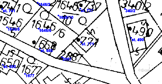 Parcela st. 771 v KÚ Kamenický Šenov, Katastrální mapa