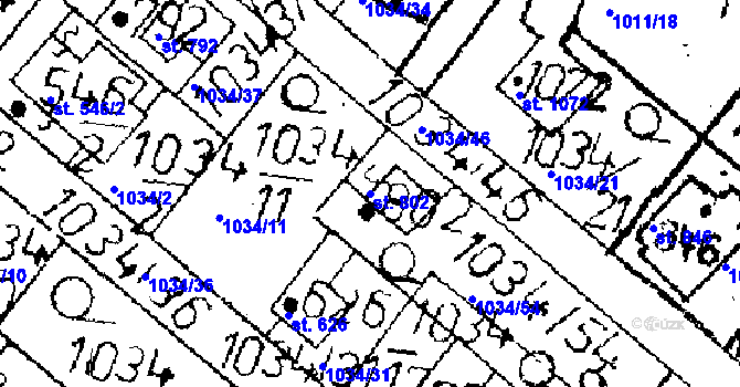 Parcela st. 802 v KÚ Kamenický Šenov, Katastrální mapa