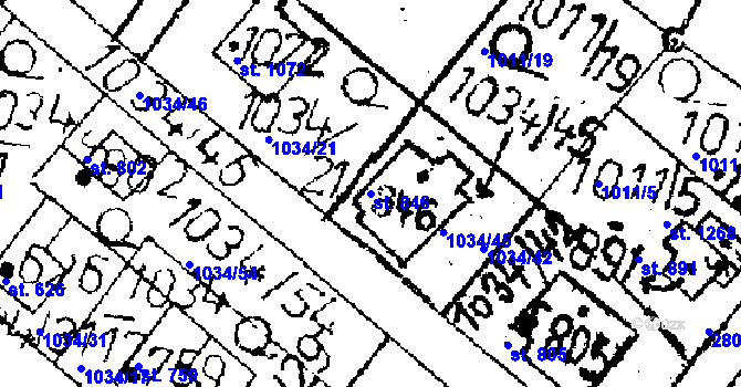 Parcela st. 846 v KÚ Kamenický Šenov, Katastrální mapa