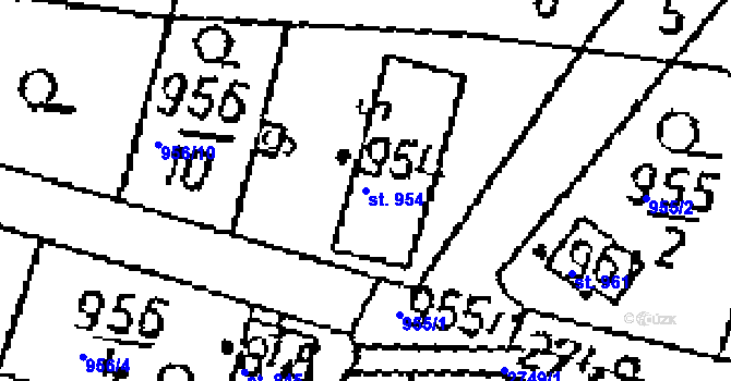 Parcela st. 954 v KÚ Kamenický Šenov, Katastrální mapa