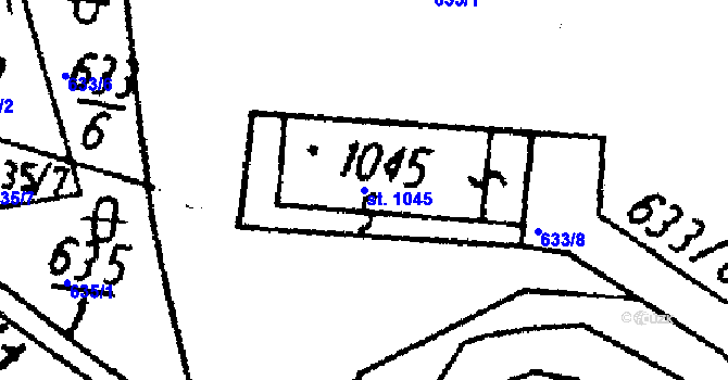 Parcela st. 1045 v KÚ Kamenický Šenov, Katastrální mapa