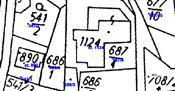 Parcela st. 1124 v KÚ Kamenický Šenov, Katastrální mapa