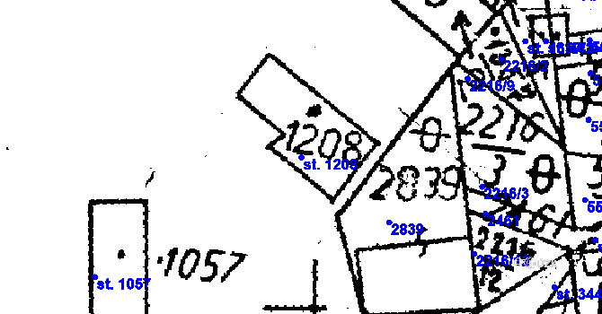 Parcela st. 1208 v KÚ Kamenický Šenov, Katastrální mapa