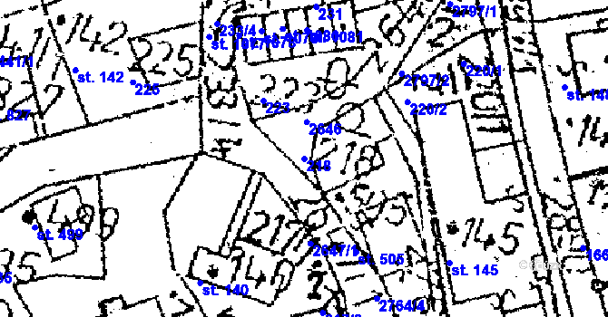 Parcela st. 218 v KÚ Kamenický Šenov, Katastrální mapa