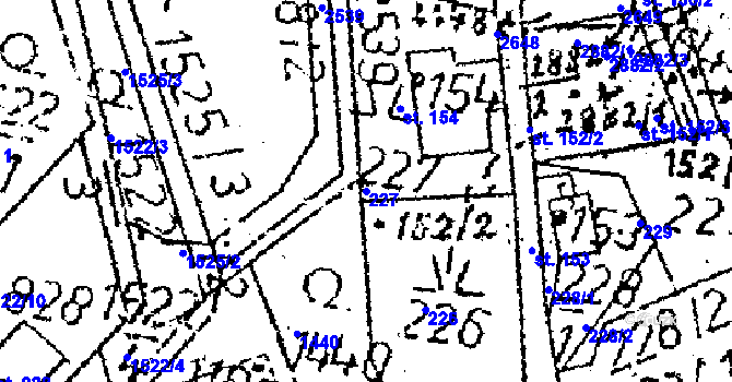 Parcela st. 227 v KÚ Kamenický Šenov, Katastrální mapa