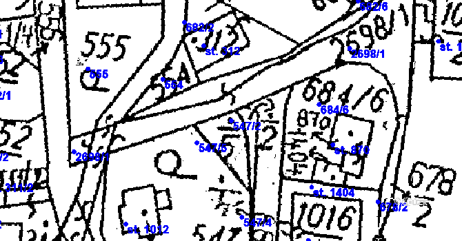Parcela st. 547/2 v KÚ Kamenický Šenov, Katastrální mapa