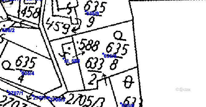 Parcela st. 635/8 v KÚ Kamenický Šenov, Katastrální mapa