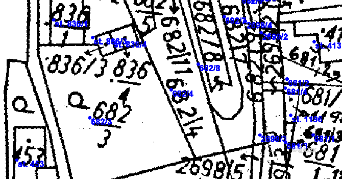 Parcela st. 682/4 v KÚ Kamenický Šenov, Katastrální mapa