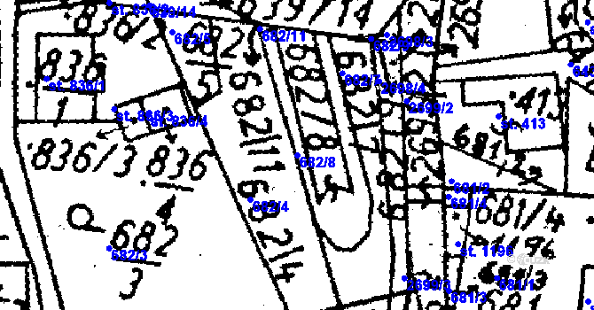Parcela st. 682/8 v KÚ Kamenický Šenov, Katastrální mapa