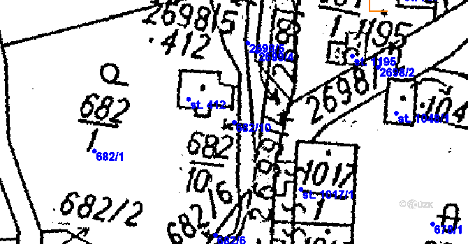Parcela st. 682/10 v KÚ Kamenický Šenov, Katastrální mapa