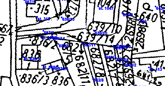 Parcela st. 682/11 v KÚ Kamenický Šenov, Katastrální mapa