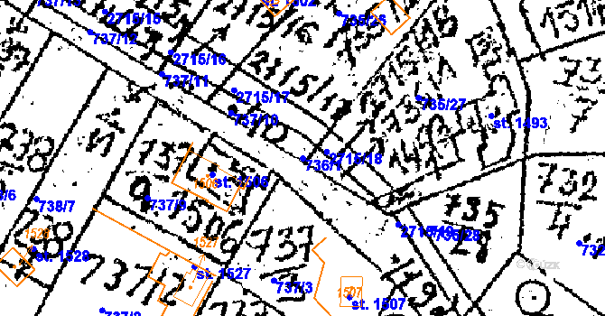 Parcela st. 736/1 v KÚ Kamenický Šenov, Katastrální mapa