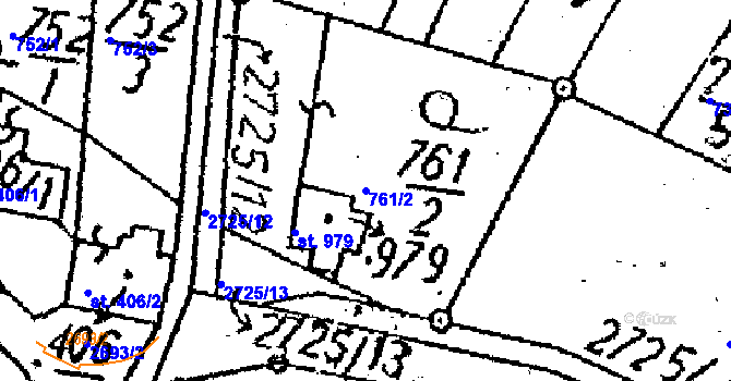 Parcela st. 761/2 v KÚ Kamenický Šenov, Katastrální mapa