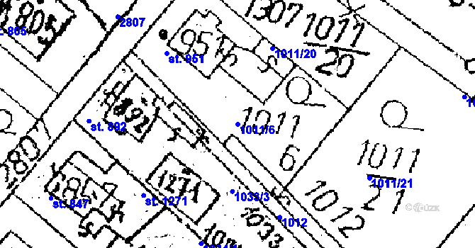 Parcela st. 1011/6 v KÚ Kamenický Šenov, Katastrální mapa