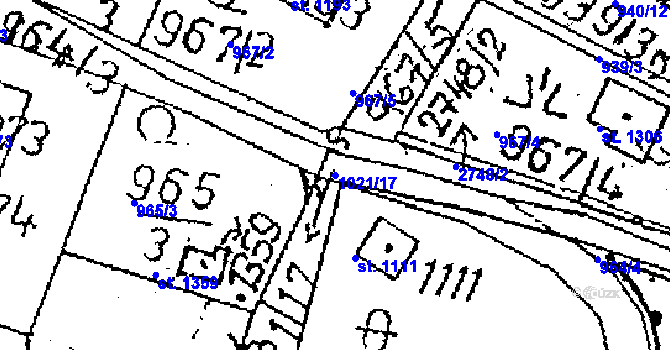 Parcela st. 1021/17 v KÚ Kamenický Šenov, Katastrální mapa