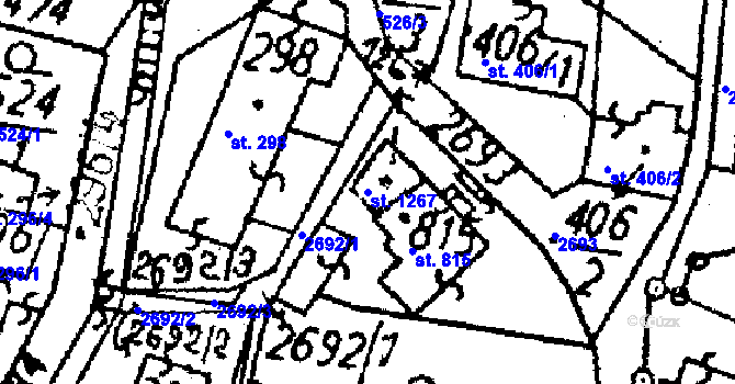 Parcela st. 1267 v KÚ Kamenický Šenov, Katastrální mapa