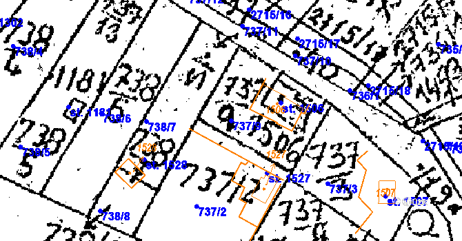Parcela st. 737/9 v KÚ Kamenický Šenov, Katastrální mapa
