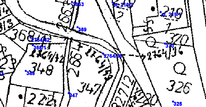 Parcela st. 2764/36 v KÚ Kamenický Šenov, Katastrální mapa