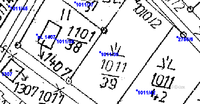 Parcela st. 1011/39 v KÚ Kamenický Šenov, Katastrální mapa