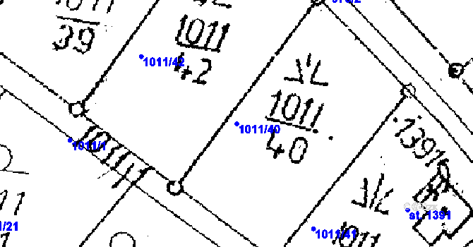 Parcela st. 1011/40 v KÚ Kamenický Šenov, Katastrální mapa