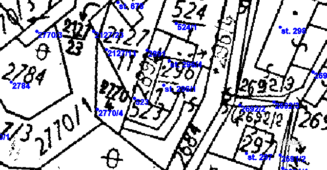 Parcela st. 296/1 v KÚ Kamenický Šenov, Katastrální mapa
