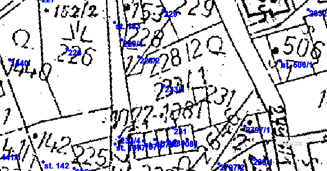 Parcela st. 233/1 v KÚ Kamenický Šenov, Katastrální mapa