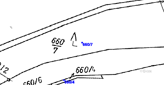 Parcela st. 660/7 v KÚ Kamenický Šenov, Katastrální mapa