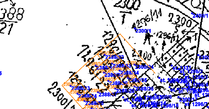 Parcela st. 2388/32 v KÚ Kamenický Šenov, Katastrální mapa