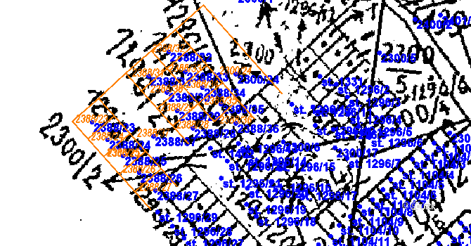 Parcela st. 2388/36 v KÚ Kamenický Šenov, Katastrální mapa