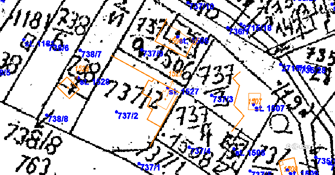 Parcela st. 1527 v KÚ Kamenický Šenov, Katastrální mapa